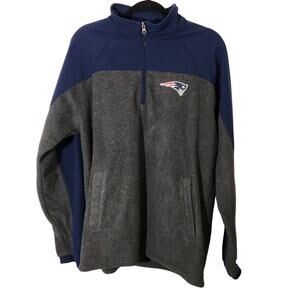 New England Patriots Fleece Jacket 1/4 Quarter Zip Football Outdoors Size Medium